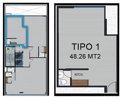Tipo 1 - 48.26 m2